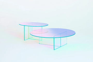 SHIMMER - Low oval crystal coffee table by Glas Italia - view 3